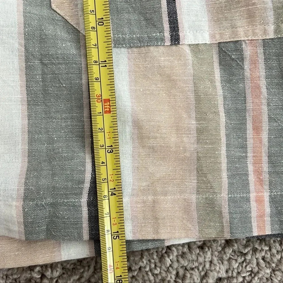 American Eagle Outfitters Women's Cotton and Linen Blend Multicolor Striped Mini - Picture 6 of 6